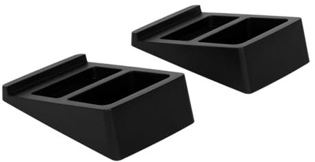 Monoprice Tilted Wedge Desktop Speaker Stands for Medium Sized Speakers, Speaker Riser, Anti-Vibration, 15 Degrees of Tilt, Pair, for Bookshelf Speakers and Studio Monitors, Black
