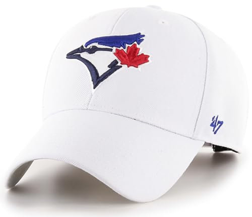 47 MLB Mütze mit weißem Primär-Logo, Team-Farbe, MVP, verstellbar, Einheitsgröße für Erwachsene, Toronto Blue Jays, Toronto Blue Jays, Einheitsgr��e