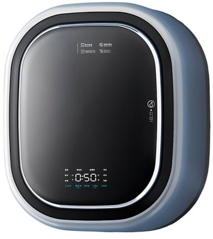 Mini machine à laver murale, capacité de 3 kg, machine à laver entièrement automatique avec stérilisation à haute température, laveuse compacte for sous-vêtements, faible bruit/contrôle par applicatio