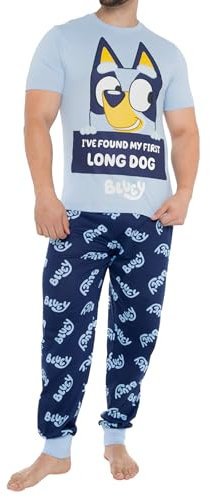 Bluey Pyjamas | Mens Pyjamas | Short Sleeve Mens Pyjama Set | Blue Medium