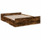 vidaXL Bettgestell, Bett mit Schubladen, Bettrahmen mit Sperrholzlatten, Doppelbett für Schlafzimmer, Schubladenbett, Räuchereiche 140x200cm Holzwerkstoff