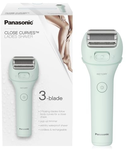 Panasonic Electric Bikini Trimmer, Waterproof Full-Body Cordless Electric Razors for Women Legs with Bikini Attachments, 3 Hypoallergenic Blades, for Travel, Shower, and Everyday Use - ES-AWL6AG