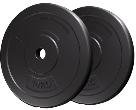 Geroe 1 Inch Weight Plates Set for Barbell Dumbbells, Weight from 10kg*2