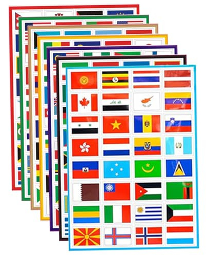 Travel Stickers, 196PCS Waterproof World Flag Stickers, Mini Country Flag Stickers, National Flag Stickers, Luggage Stickers