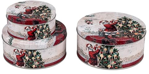 formano Dekoration Weihnachten Weihnachtskeksdose Weihachtsdose Dose Set 3Dosen Nostalgie Keksdose aus Blech Blechdose
