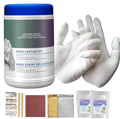 Kit Calco Mani Coppia, Kit Calco Mani Coppia , Kit Per Calco In Gesso Per Stampi Mani Coppia E Famiglie, Kit Di Stampaggio A Mano Coppia Impronta Adulti Famiglia Piedi E Mani, Scultura D'arte