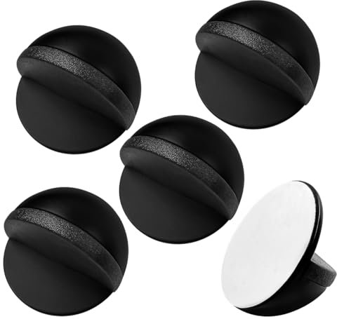 Xpieoyrm Tope de Puerta para Suelo, juego de 5 topes de puerta de acero inoxidable, tope de puerta montado de media luna, Tope Puerta Adhesivo para Puertas Autoadhesivo Protección de Pared y Muebles