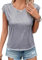Naimo Damen Glitzer Pailletten Top Kurzarm Rundhals T-Shirt Elegant Sparkle Bluse Party Cocktail Oberteile