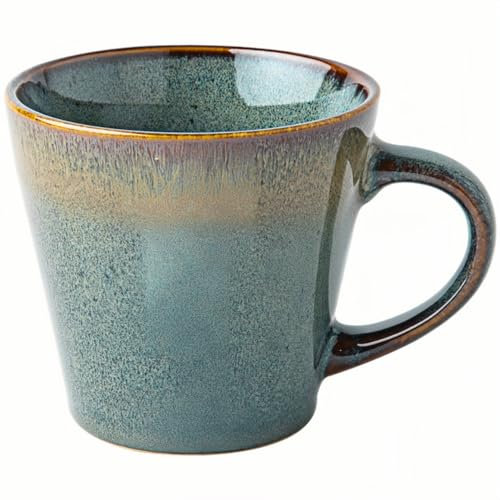 TELANKS Kaffeetasse Groß, 400ml Große Tassen, Kaffeetasse aus Keramik, Geeignet für Kaffee, Milch, Tee und Heißgetränke (Hellgrün)