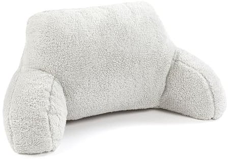 Downland Huggleland Teddy Reading Pillow with Arms, Cuddle Cushion for Adults Soft Cosy Supportive Teddy Pillows with Arms Pregnancy Pillow Relaxing at Home (Grey)