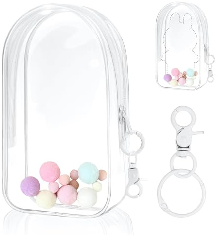 Mrltau Transparente Doll Tasche für Vinyl Plush Toy Doll Cryingbaby Doll, mit kleinen Flauschigen Kugel, große Schutzcase für Vinyl Plush Toy Vinyl Plush Toy Keychain, Schützen Sie Ihre Puppe, Ba
