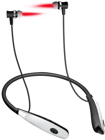 Ohrbestrahler, zum Aufhängen, 650 nm, wiederaufladbar, leicht, Ohrk, Bestrahlung, Tinnitus, Infrarot-Ohrstöpsel, Tinnitus-Ausrüstung, Rotlicht, Porenreinigung (Weiß, Einheitsgröße)