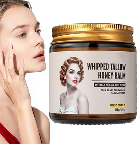 Rindertalg-Balsam zur Hautpflege, pflegende Gesichtscreme, Manuka-Honig-Balsam, feuchtigkeitsspendende Formel, einfach zu verwenden, 6,6 x 6,6 x 7,2 cm, ideal für Gesichtsfeuchtigkeitspflege