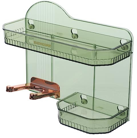 LOORGVEL Bagno Adesivo con Gancio per Asciugacapelli Organizzatorper Shampoo Design per Casa e Bagno
