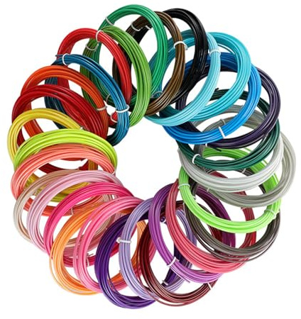 Lot de 20 filaments de 1,75 mm pour recharge de stylo d'impression, couleur aléatoire, résistant aux hautes températures, pour imprimantes