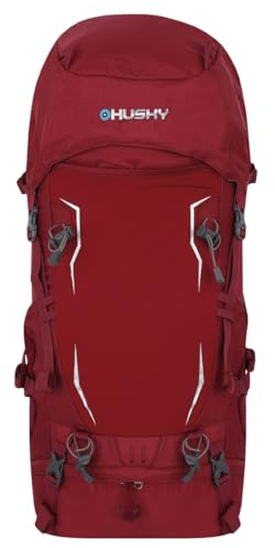 Husky Rony Expeditionsrucksack Trekkingrucksack Regenhülle Bordeaux 50 L | Organizer, Regenhülle, wasserabweisend, ergonomischer Rücken, für Wandern, Trekking, Outdoor, Reisen und Tagestouren.