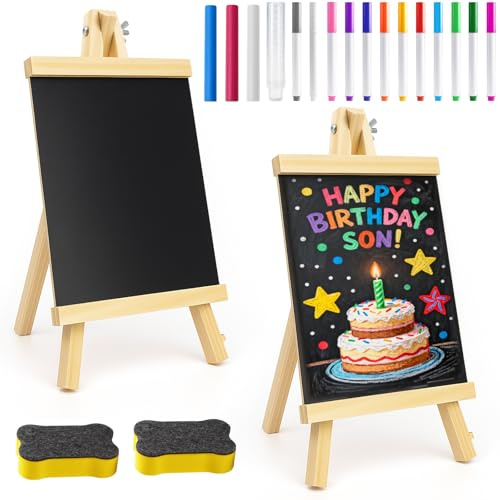 Hengxinchen 16×28cm Kreidetafel mit Ständer, 2 Stück Kreidetafel Aufsteller