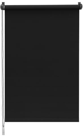 Sekey Verdunklungsrollo ohne Bohren Klemmfix 60 cm breit, Seitenzugrollo Hitzeschutz Sichtschutz und Sonnenschutz Wandmontage Deckenmontage Klemmrollo für Fenster & Tür, 60 x 210cm, Schwarz
