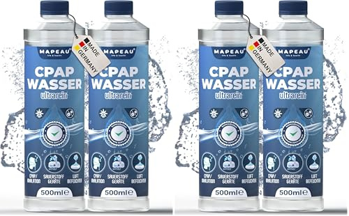 Inhalator Wasser zur Inhalation 2x 500ml CPAP Wasser I Atemgas-Befeuchtung, destilliertes Wasser I Inhalierlösung für Vernebler, Sauerstoffgeräte, Luftbefeuchter (2x 500ml) (Packung mit 2)