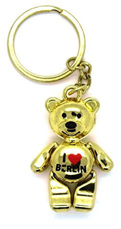 I Love Berlin Schlüsselanhänger Berliner Bär Souvenir Schlüsselring Andenken Gold