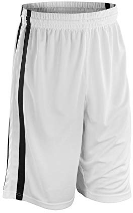 Spiro Mens Quick Dry Basketball Shorts (XL) (White/Black)