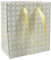 Clairefontaine 212847C Geschenktasche Schatz (12 x 4,5 x 13,5 cm, ideal für Geschenke und Shopping, Design mit elegantem Zirkel) 1 Stück gold/weiß