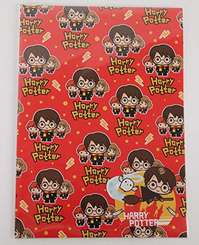 Harry Potter 2 feuilles de papier cadeau et 2 étiquettes cadeau …