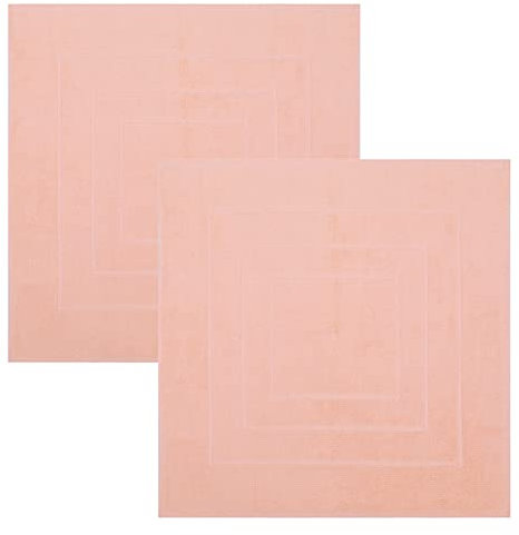 Betz 2 Stück Badvorleger Palermo 100% Baumwolle Badematte Badteppich Duschvorlage Größe 60x60 cm Qualität 680g/m² Farbe apricot