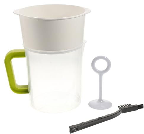 HEMOTON 1. 5L Multiple Usage Food Strainer Nut Milk Yogurt Strainer Yogurt Strainer Nut Soy Milk Pitcher Fruit Juice and Soy Milk Filter Cup Set (Brush in Random Color)