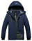 Wantdo Femme Veste de Ski Outdoor Manteau d'hiver Chaud avec Capuche Amovible Veste Imperméable Coupe-Vent Veste Randonnée pour Voyage Bleu Foncé 2 S