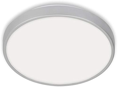 BRILONER Leuchten - LED Deckenleuchte, Badlampe, Badleuchte, 15 Watt, 1.500 Lumen, 4.000 Kelvin, Weiß-Chrom, IP44, Ø 29cm