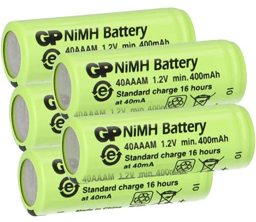 5er Sparset GP Akku 2/3 AAA 1,2V / 400mAh GP40AAAM Micro NiMH Akku Höhe 29,7mm wiederaufladbar Achtung 2/3AAA - Keine AAA Batterien