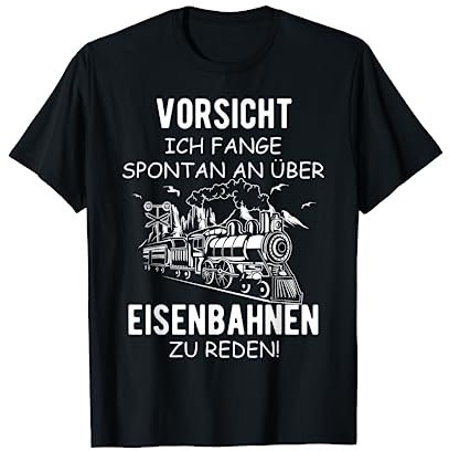 Eisenbahner T-Shirt: Lokomotiven Züge Modellbahn - Herren Schwarz S - Halbarm - Pull-On - Klassische Passform - Einfarbig - Alle Jahreszeiten - Geschenk - Vatertag, Weihnachten, Geburtstag