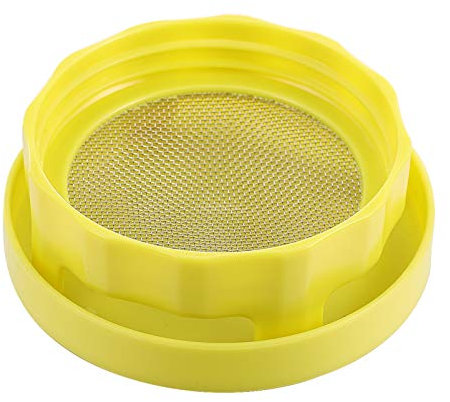 Cabilock 1 Paar Keimglas Deckel Sprossengläser Deckel aus Kunststoff mit Wasserwanne für Einmachgläser Keimgläser Gelb