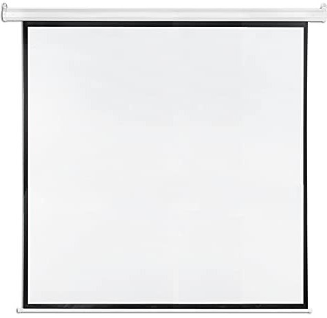 Roller Blind Screen | Projector Screen with Electric Motor | Ideal for Home Cinema, Presentation, School & Business | Includes Remote Control (180 x 180 cm)