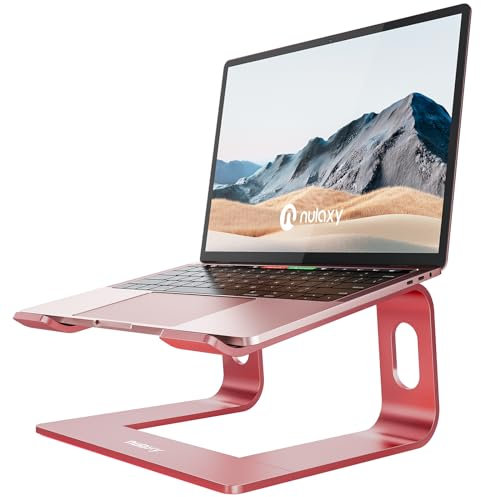 Nulaxy Laptop stand-C3-Red, Ergonomic Aluminum Laptop Stand, Detachable Laptop Riser Notebook Holder Stand Compatiable with MacBook Air Pro