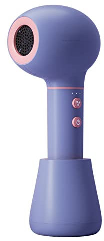 Secador de pelo inalámbrico para bebé, de gama alta, pequeño, portátil, inalámbrico, con base de carga rápida para pintura artística, herramienta de viaje al aire libre, esencial para la vida (azul)