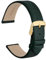 WOCCI 18mm Elegantes Uhrenarmband für Damen mit Goldener Schnalle (Dunkelgrün)