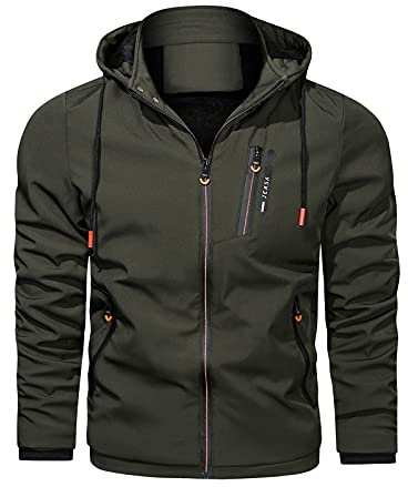 Homme Veste de Ski Imperméable de Montagne Manteau d'hiver Extérieur en Polaire Coupe-Vent avec Capuche Vestes Cargo en Polaire d'hiver pour Hommes