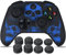 YoRHa Sculpture au Laser Silicone Peau Coques Skin pour Manette Xbox One S/X x 1 (Blue) avec Pro Thumb Grips Prises de Pouce x 8