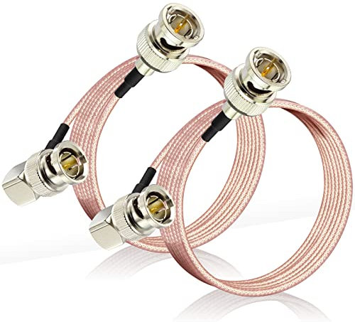 Eightwood SDI Kabel 2 Stücke BNC Winkelstecker auf BNC Stecker 75ohm RG179 1m 3ft für BMCC Video Blackmagic-Kamera BMPCC HD SDI CCTV Flexible MEHRWEG