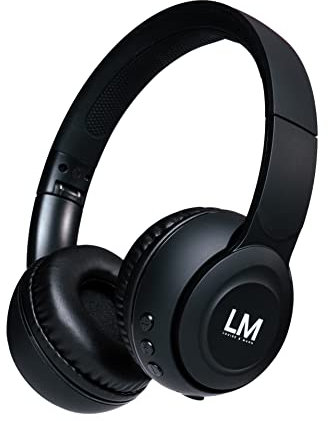Louise & Mann Bluetooth Headphones Wireless, Wireless and Wired Headphones On-Ear Foldable, Soft Earmuffs, Volume Control with Microphone for iPhone, Tablet, PC (Black)