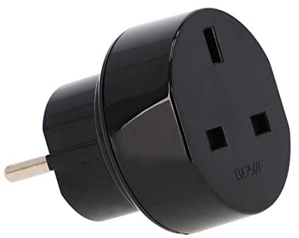 LED Universum Reiseadapter für GB England Zypern Hong Kong V.A.Emirate Stecker (Typ G) auf Schutzkontakt-/Euro-Steckdose (Typ F) - schwarz | Reisestecker Steckdosenadapter 1508530