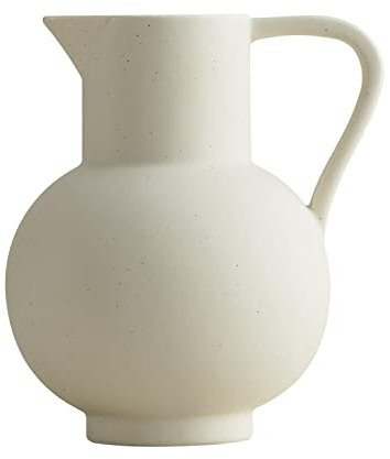 France Style Ceramic Jug Vase with Handle, Water Pot/Dry Flower Vase, Minimalist Decor for Living Room，Dinning Table & Bedroom