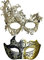 Luclay Ein Paar Venezianische Masquerade Mask for Couple,Karneval Karnevalmasquerade Mask for Women/Men,Ball Masquerade Mask,Paar Party Kleidung Zubehör,Vintage Gold