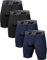 HOPLYNN 4er Pack Herren Kompressionsshorts, Schnelltrocknendes Kompressionshose Laufhose Männer Fußball Radlerhose 2 Schwarz 2 Blau L