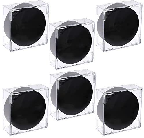 BTSKY Hockey-Puck-Halter, quadratisch, transparent, stapelbar, Kunststoff, Würfel, Eishockey-Puck-Box, Vitrine für Erinnerungsstücke, 6 Stück