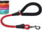 VIVAGLORY Short Dog Lead with Comfortable Padded Handle, 61cm Durable Rope Short Walking & Training Leashes for Dogs with Highly Reflective Threads for Medium & Large Dog, Red
