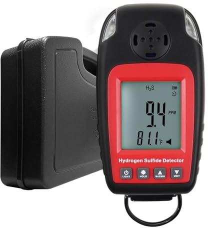 Hidrógeno Sulfuro Detector H2S Gas Detector Monitor Portátil Sonido y Destello Alarma h2s Gas Monitor para Seguridad y Ambiental Supervisión