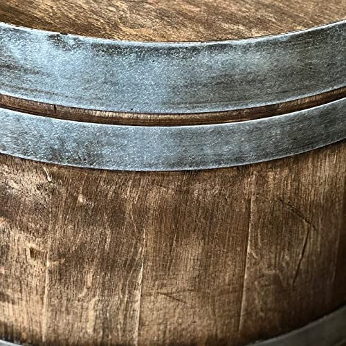 Fass-Schmiede Weinfass Stehtisch Très Chic mit Glasplatte (Glasplatte: 70cm Ø, Whiskyfass-Optik)